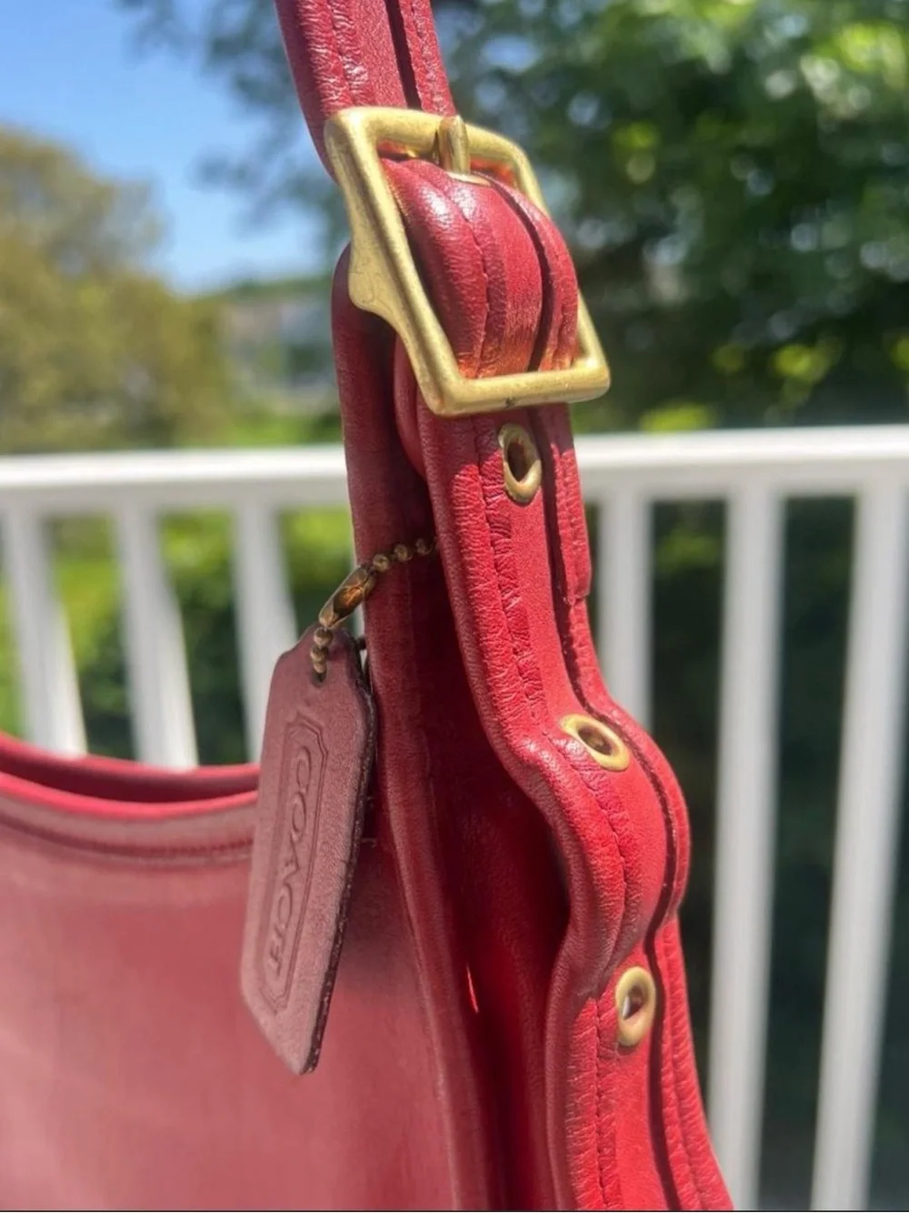 Vintage Coach Legacy Zip Rare 9997 Red Leather Shoulder/Crossbody Bag